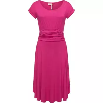 Летнее платье в стиле Ragwear "Yvone Solid", легкое трикотажное платье с поясом на талии, цвет Magenta