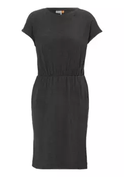 Летнее платье в стиле рэгвир "COPR", удобная резинка на талии и юбка с эффектом запаха Ragwear, серый