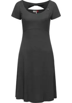 Летнее платье в стиле рэгвир "Lunngo Solid", легкое повседневное платье с бантом на спине Ragwear, черный