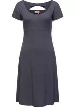 Летнее платье в стиле рэгвир "Lunngo Solid", легкое повседневное платье с бантом на спине Ragwear, цвет морской волны