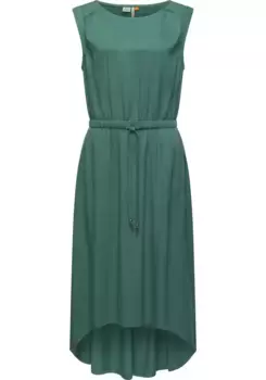 Летнее платье в стиле рэгвир "Сирокко", стильное платье-рубашка с поясом Ragwear, зеленый