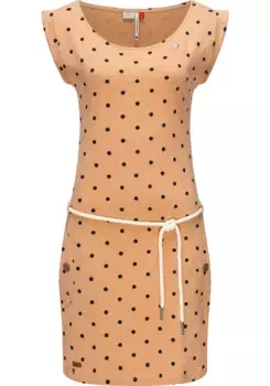 Летнее платье в стиле рэгвир "Tag Dots", легкое хлопковое платье с точечным узором Ragwear, бежевый