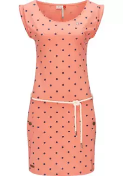 Летнее платье в стиле рэгвир "Tag Dots", легкое хлопковое платье с точечным узором Ragwear, коралловый