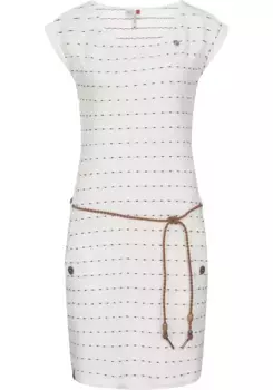 Летнее платье в стиле рэгвир "Tag Stripes Intl.", легкое трикотажное платье с полосатым узором Ragwear, белый