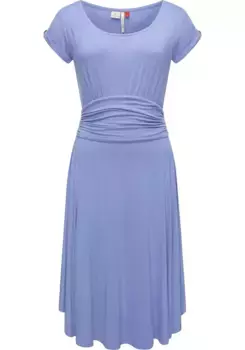 Летнее платье в стиле рэгвир "Yvone Solid", легкое трикотажное платье с поясом на талии Ragwear, синий