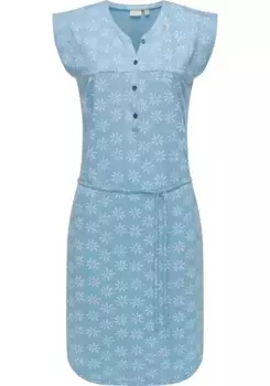 Летнее платье в стиле рэгвир "Зофка", легкое трикотажное платье с летним принтом Ragwear, голубой
