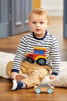 Летние брюки из хлопка и льна Jojo Maman Bb, коричневый