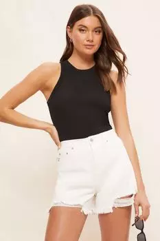 Летние джинсовые шорты с потертостями Friends Like These, белый