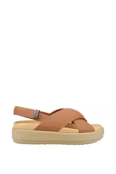 Летние сандалии Brooklyn Luxe с X-ремешком Crocs, коричневый