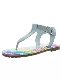 Летние сандалии на плоской подошве для девочек Heddy Girls Nina, цвет Blue Glitter