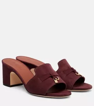 Летние шармы 55 замшевые мюли Loro Piana, Oxblood