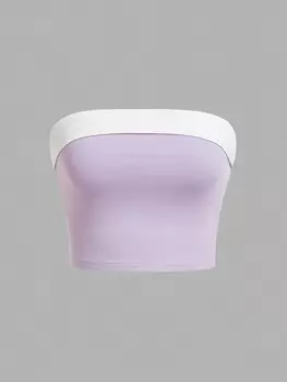 Летние женские туники с цветными блоками SHEIN EZwear, пастельно-фиолетовый