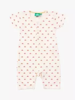 Летний комбинезон Little Green Radicals Baby из органического хлопка с вишней, кремовый/разноцветный
