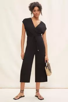 Летний комбинезон с короткими рукавами и запахом из джерси Friends Like These, черный