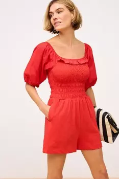 Летний комбинезон с пышными рукавами Next, красный