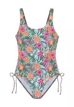 Летний купальник на широких бретелях женский VENICE BEACH, цвет Oliv Flower