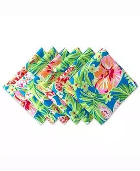 Летний набор салфеток для улицы с цветочным принтом (6 шт.) Design Imports, синий