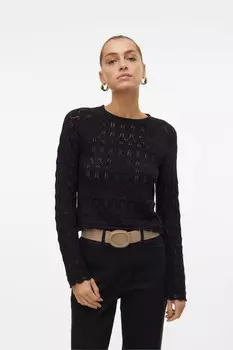 Летний свитер крючком Vero Moda, черный
