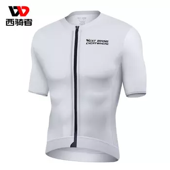 Велосипедное джерси женское WestBiking Western Rider на молнии с короткими рукавами 2XL, белый