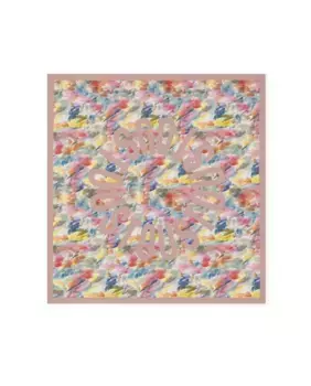 Летний женский квадратный шарф с акварельным принтом Tous, розовый