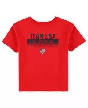Летняя футболка Red Team USA 2024 для дошкольников Outerstuff, красный
