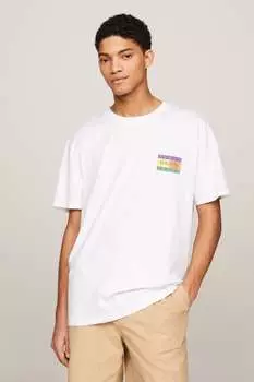 Летняя футболка с флагом Tommy Jeans, белый