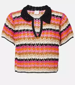 Летняя хлопковая поло Anna Kosturova, Multi Stripes