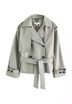 Летняя куртка BELTED CROPPED Next, серый