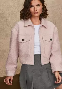 Летняя куртка BOUCLE CROPPED BOXY TALL Next, розовый