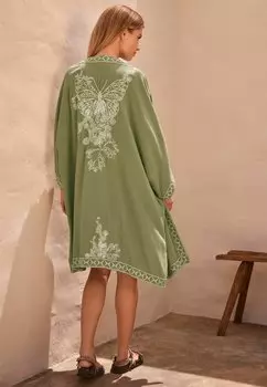 Летняя куртка Longline Embroidered Next, зеленая