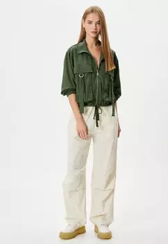 Летняя куртка ZIPPER NECK FLAP POCKET DETAIL RELAX CUT Koton, хаки