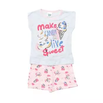 Летняя пижама с коротким рукавом 22117056 для девочек Tobogan, розовый