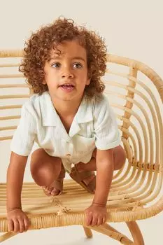 Летняя рубашка из муслина из органического хлопка Mori, зеленый