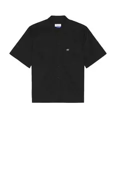 Летняя рубашка из плотной ткани с вышивкой Off-White, черный