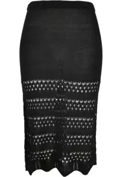 Летняя юбка URBAN CLASSICS " Urban Classics Women's Ladies Ladies 3/4 Crochet Knit Jacket" (1 шт.), черный