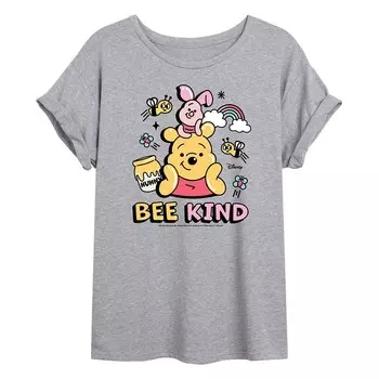 Летящая футболка Disney's Winnie The Pooh Piglet & Pooh Juniors Bee Kind, цвет Heather Gray