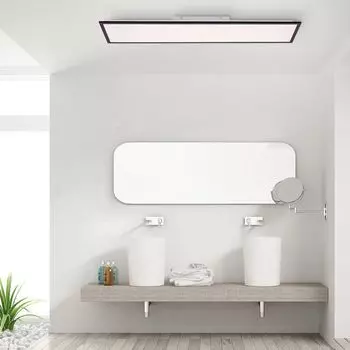 Leuchten Direkt Светодиодный потолочный светильник Flat черный 119,5 x 29,5 см с регулируемой яркостью LeuchtenDirekt, белый