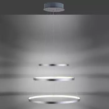 LeuchtenDirekt Светодиодный подвесной светильник серебро 50см 62Вт 2750лм теплый белый 3000К с регулировкой яркости EasyDim