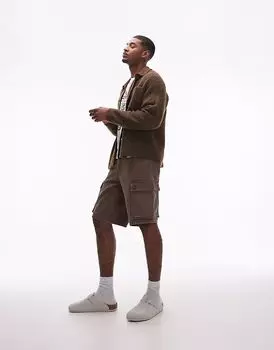 Levi's 478 Мешковатые шорты-карго из перекрашенного денима в бежево-коричневом цвете