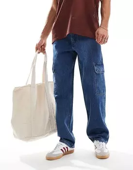 Levi's – 568 – Синие джинсы-карго прямого свободного кроя