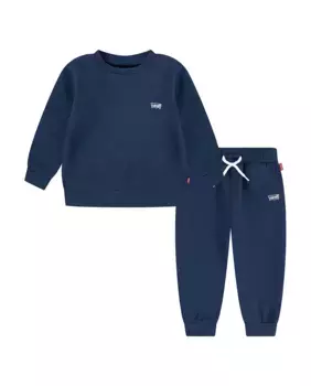 Levi's Core Batwing Свитшот с круглым вырезом и комплект джоггеров (2 предмета) для мальчика, синий