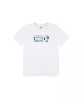 Levi's Crashing Waves Летучая мышь футболка для мальчиков, белый