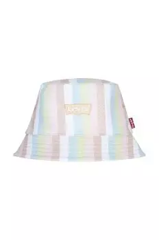 Levi's Двусторонняя детская шапка из хлопка LAN REVERSIBLE BUCKET C, оранжевый