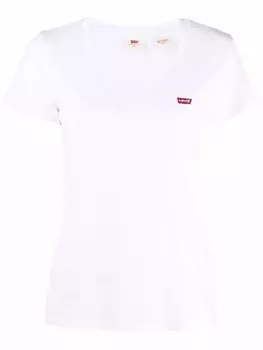 Levi's футболка Perfect с V-образным вырезом, белый