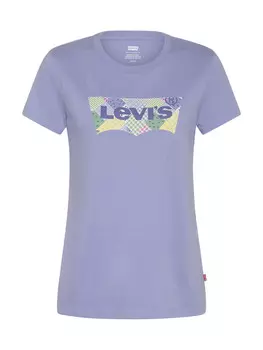 Levi's Хлопковая футболка с логотипом, фиолетовый