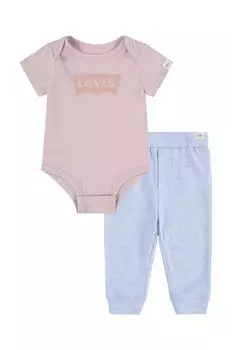 Levi's Хлопковый детский комплект LVN BATWING BODYSUIT SET, оранжевый