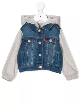 Levi's Kids джинсовая куртка с капюшоном, синий