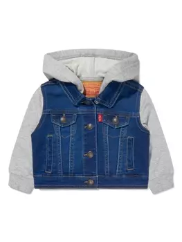 Levi's Kids джинсовая куртка с капюшоном, синий