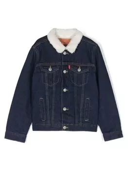 Levi's Kids джинсовая куртка с контрастным воротником, синий