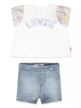Levi's Kids джинсовые шорты средней посадки, белый